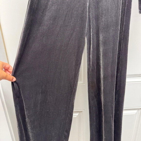Eliza J Wrap Look Velvet Grey Pewter Jumpsuit - Picture 13 of 15